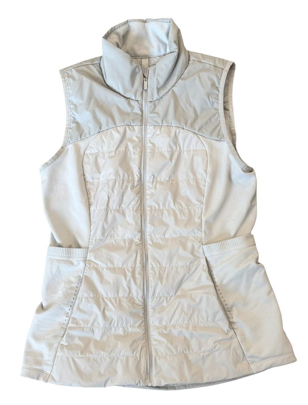 Lululemon Vest Womens Size 10 Gray Down For It All Goose Reflective Insulated